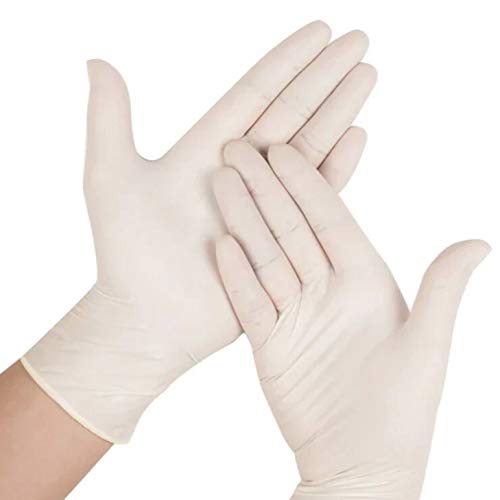 Latex Powdered Disposable Gloves, White, Medium, 100/pk