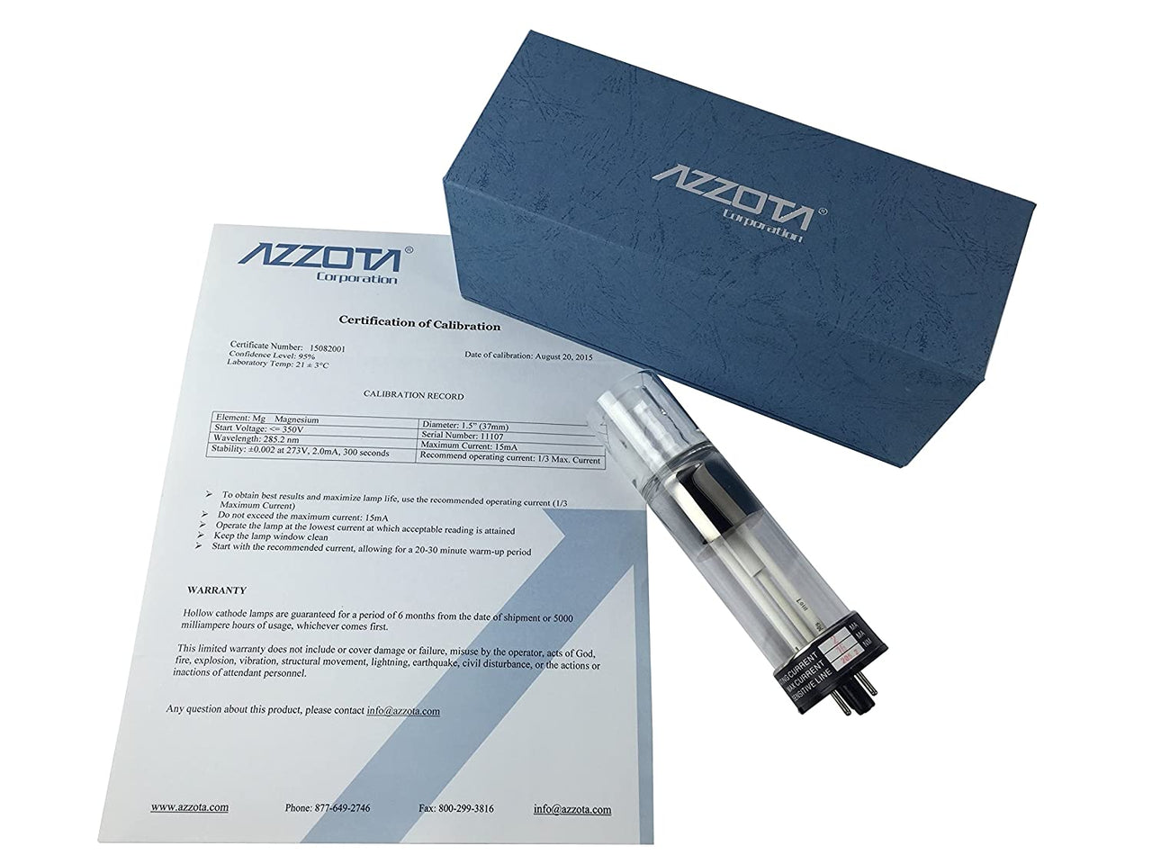 Azzota® Hollow Cathode Lamp, 1.5", Mercury (Hg)