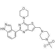 GDC-0941 Chemical Formula: C23H27N7O3S2