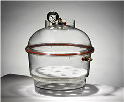 Round Vacuum Desiccator with vacuum gauge, Dia 10", 10L quick and convenient checking of the vacuum level