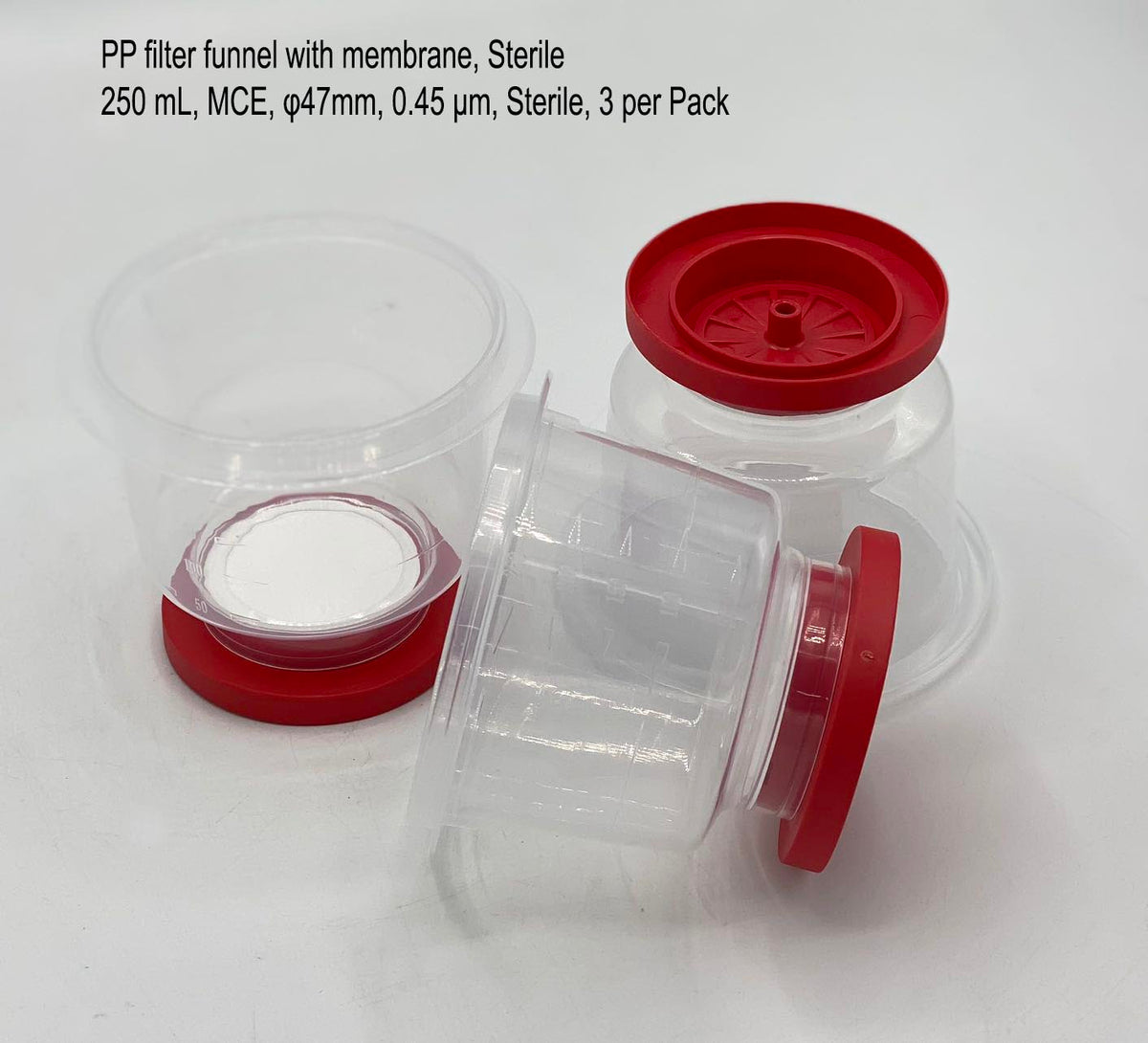 PP filter funnel with membrane, 250 mL, MCE, φ47mm, 0.45 µm, Sterile ...