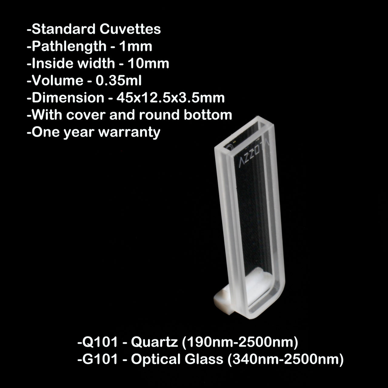 1mm Pathlength Standard Cuvette - 0.35ml