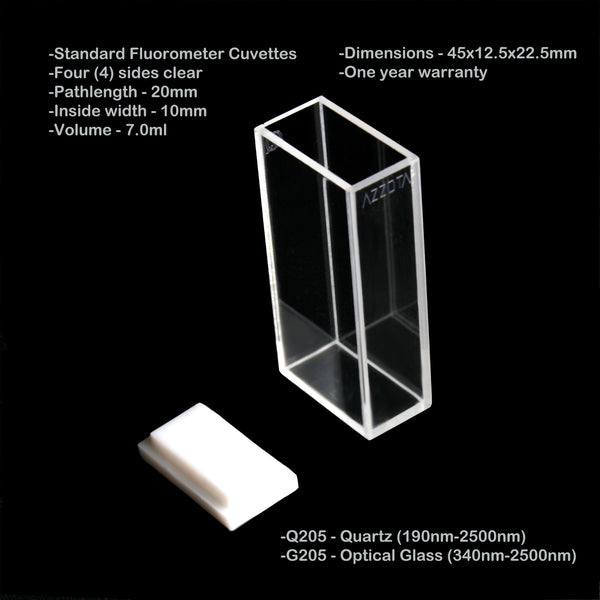 20mm Pathlength Standard Fluorometer Cuvette - 7ml