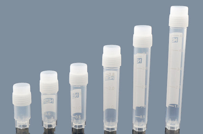 Clear Cryogenic Storage Vials with External thread caps