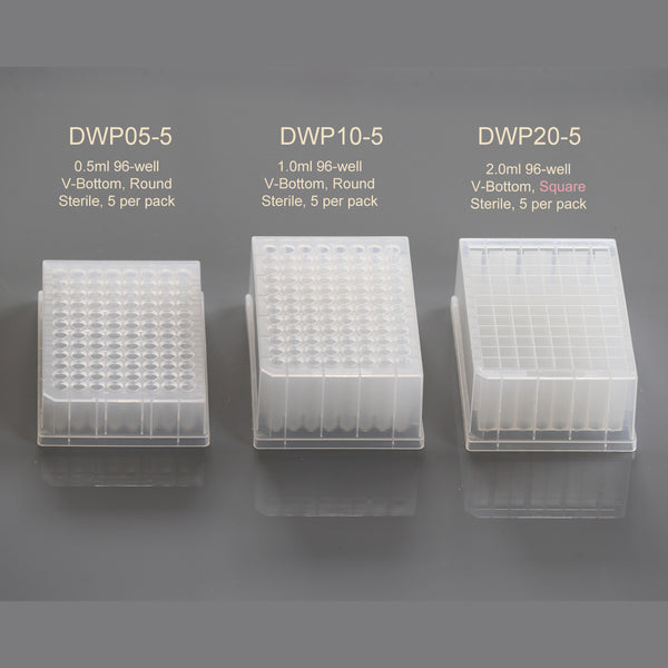 Deep Well Plate, 96 well, 2.0ml, V-Bottom, Square, Sterile