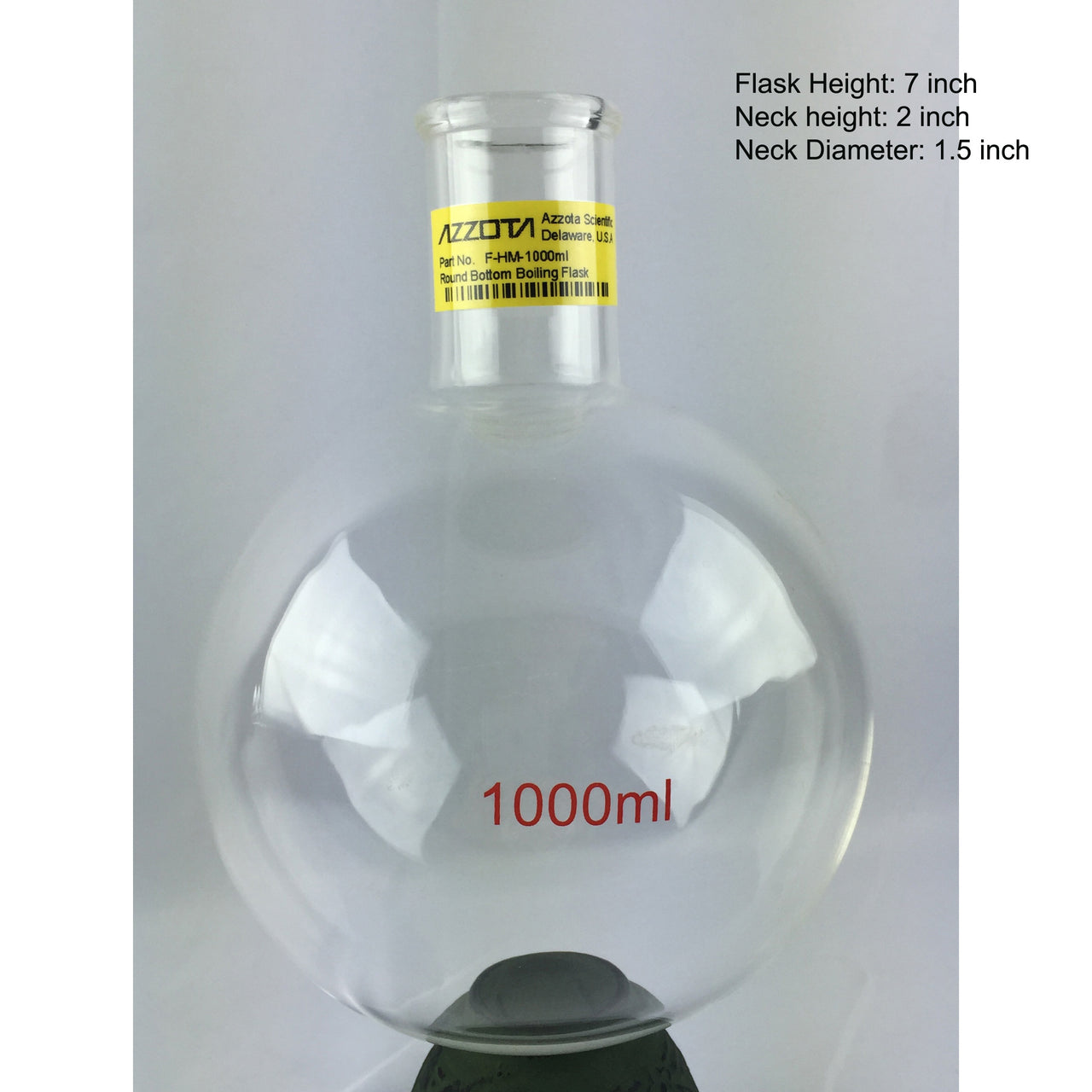Round Bottom Flask 1000ml Short Neck for heating mentles with temperature probe