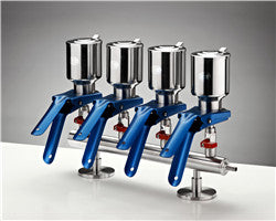 stainless steel manifold for four  filtration unites is fitted with SUS316 stainless steel unites