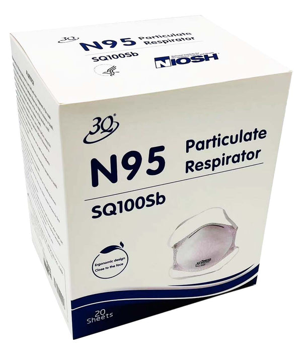 N95 NIOSH Approved Particulate Respirator / Surgical Cup Mask, 20/Box, 400/Case