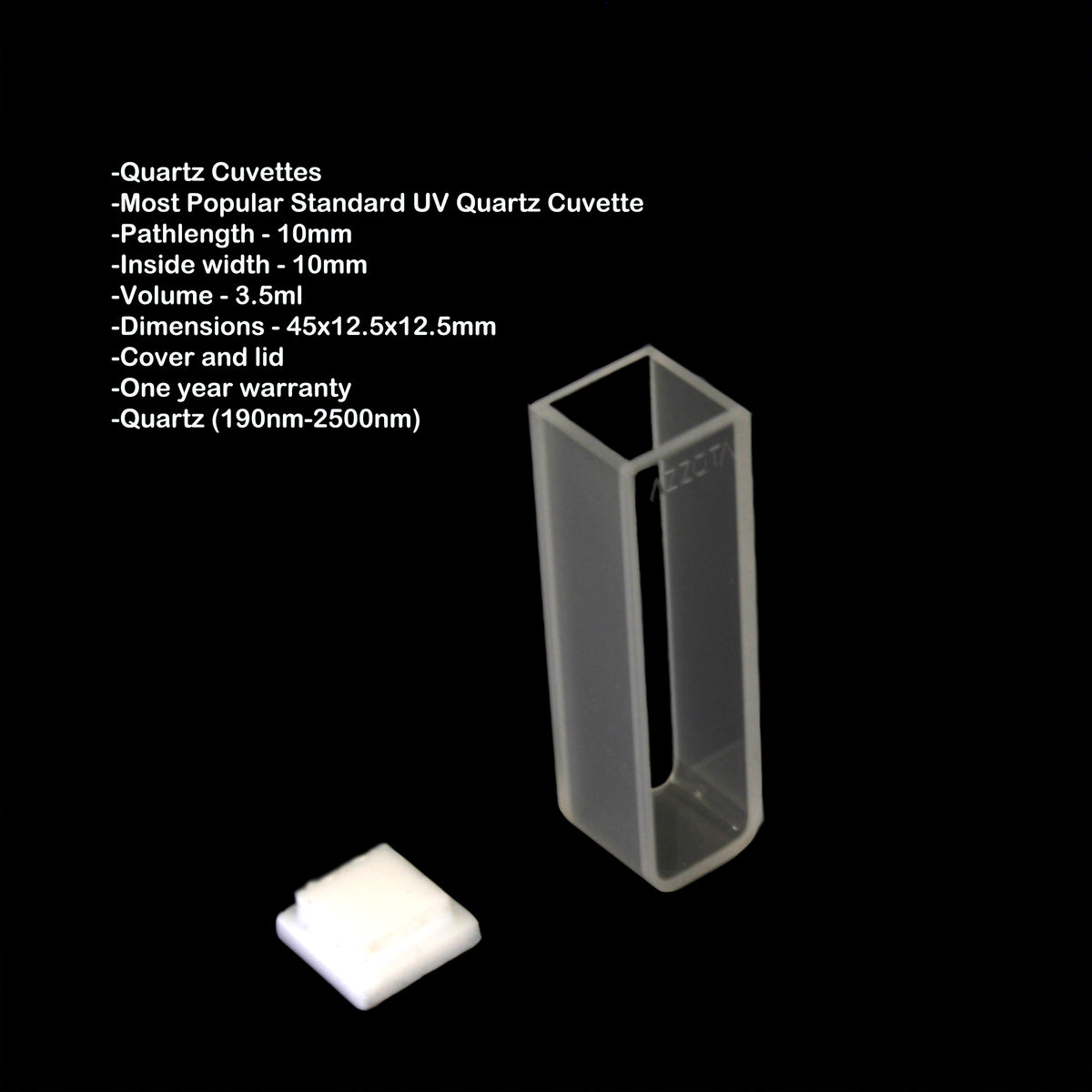 Azzota® Standard UV Quartz Cuvette, 10mm, 3.5ml