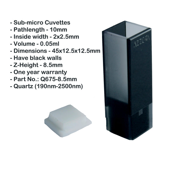 10mm Pathlength (0.05ml) Sub-micro Cuvette