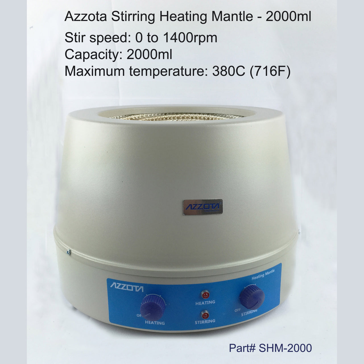 Azzota Certified Refurbished Stirring Heating Mantle, 2000ml