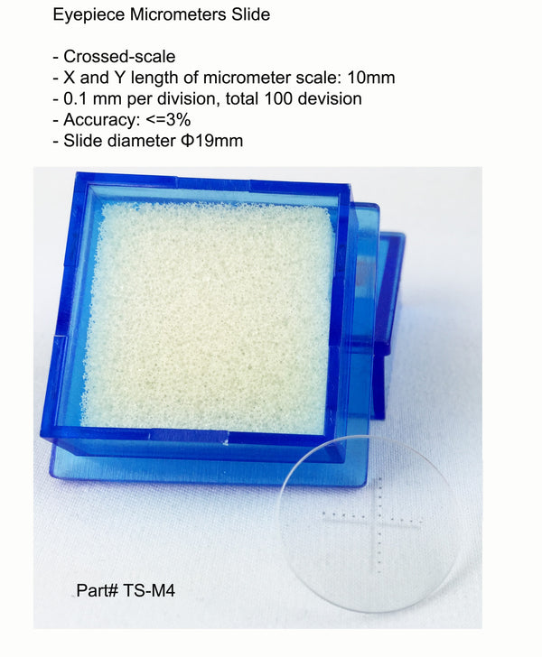 TS-M4 Eyepiece Micrometers Slide, Crossed Scale