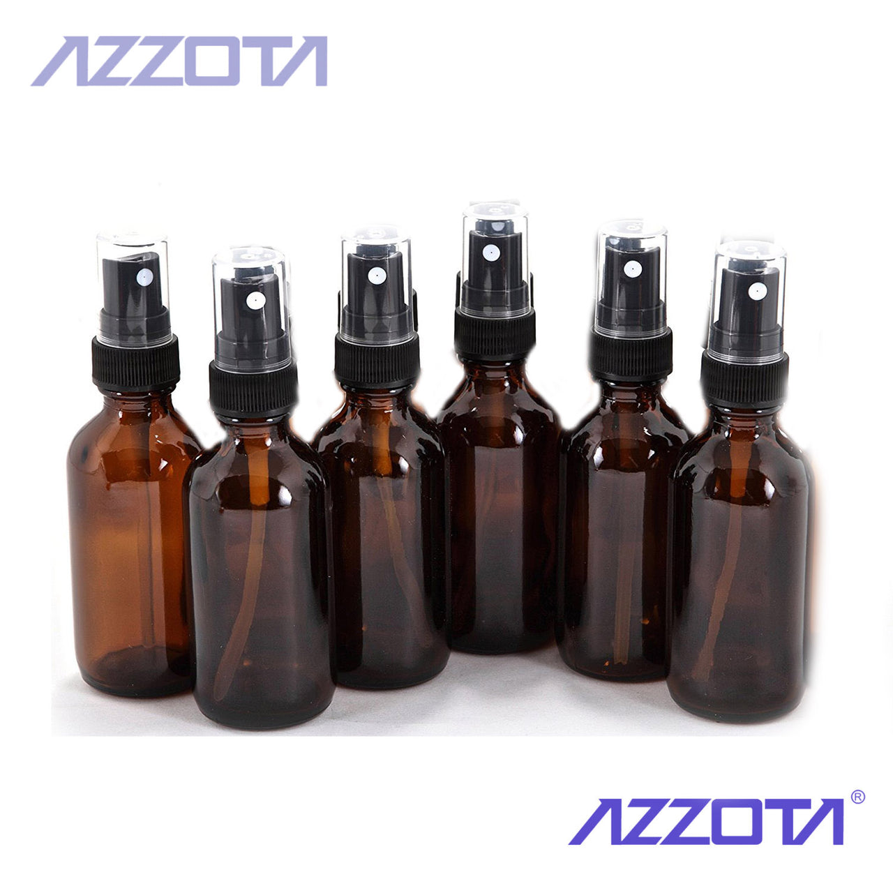 Amber Glass Bottles with Fine Mist Sprayers, 50ml/2oz