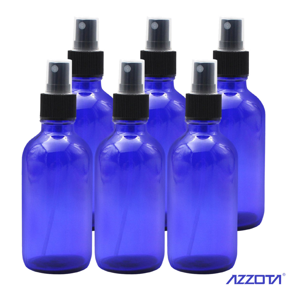 Blue Glass Bottles with Fine Mist Sprayers, 30ml/1oz for oils or liquid requiring a dropper
