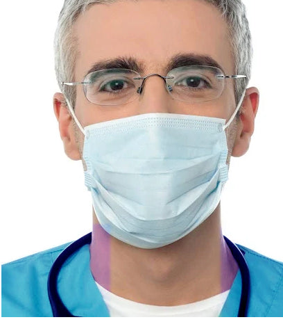 Blue PP Non-Woven Lab Protection Face Masks with Ear Loops 17.5cm*9cm