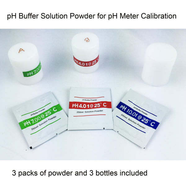 pH Buffer Solution Powder with bottles for Azzota pH Meters